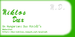 miklos dux business card